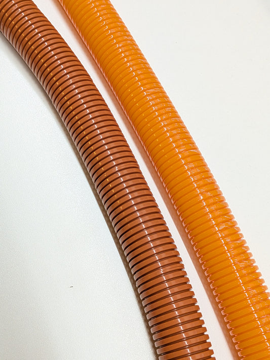 NC25 CTPA Nylon Unslit Corrugated Tubing, Orange-ish